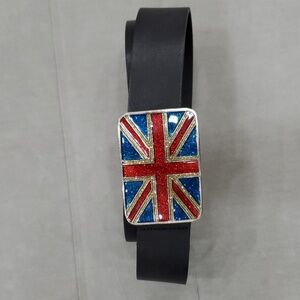 Hipwear Brittish flag belt men's size large 36 black Italian leather